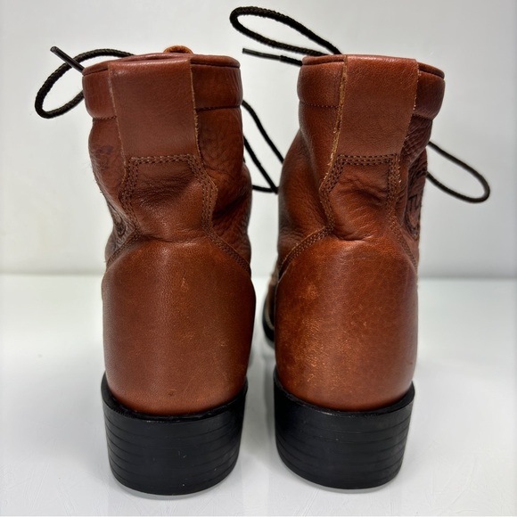 Tony Lama Vintage Brown Leather Lace‎ Up Western Riding Ankle Boots Size 6 - Picture 8 of 12